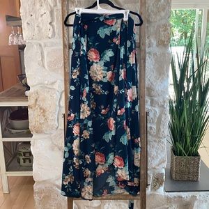 Floral wrap maxi skirt